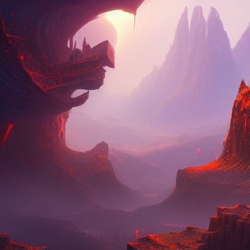 Fantastical Infinity Landscape in Deep Color