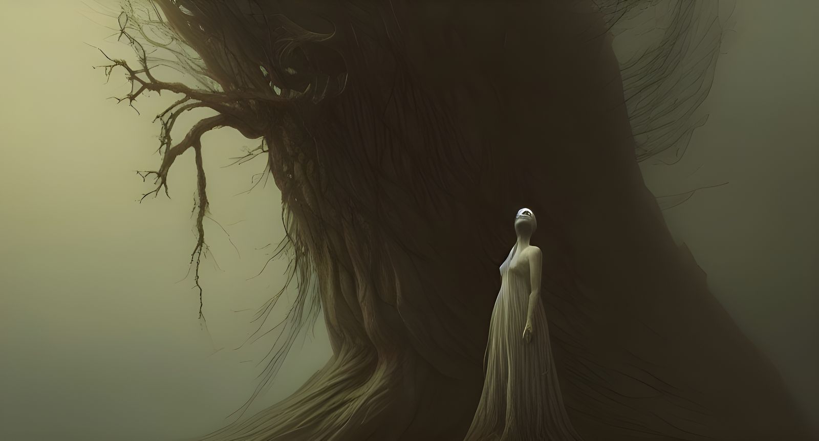 Tragic Transformation: Woman Turning into Tree