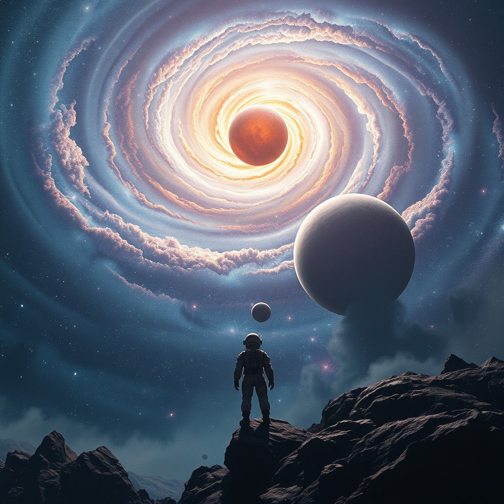 Astronaut Gazing at Heart of the Galaxy