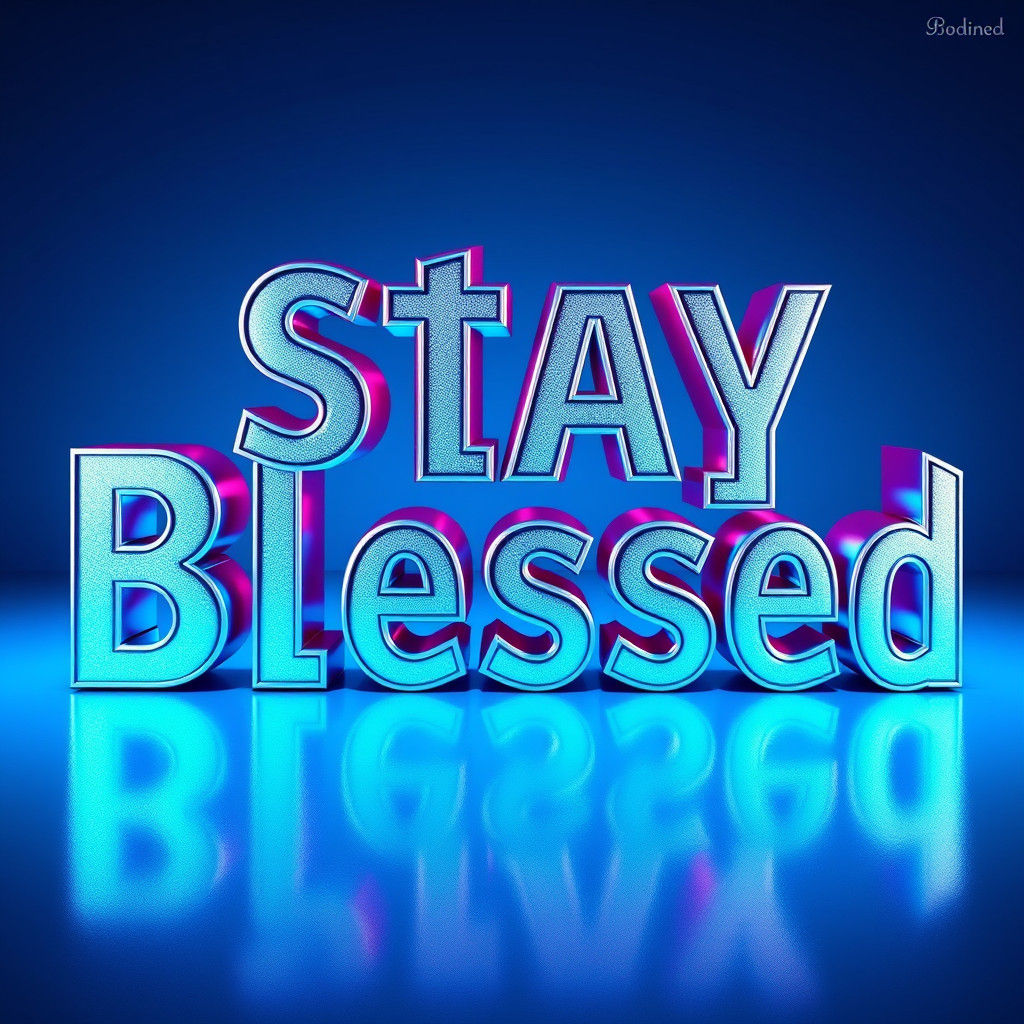 Hyperrealistic 3D Letters Spell Stay Blessed