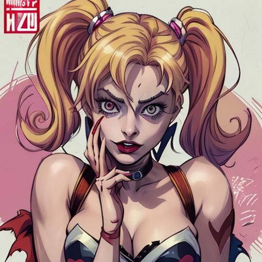Harley Quinn Anime Style Manga Art