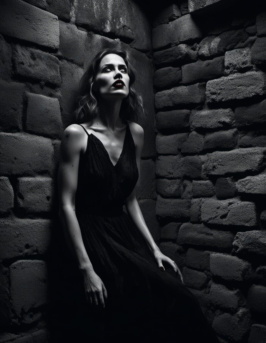 Film Noir Portrait of a Vampire Woman