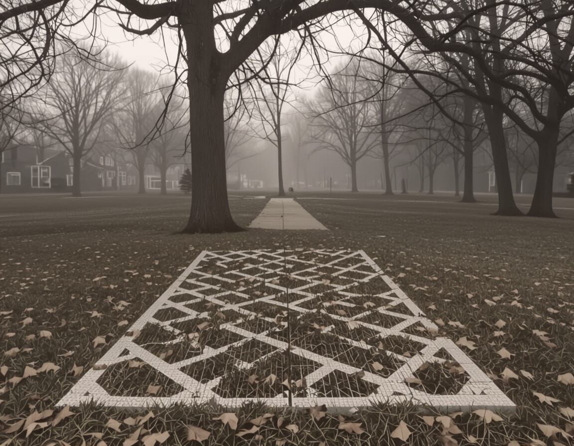 Halftone Print Texture With White Grid Overlay