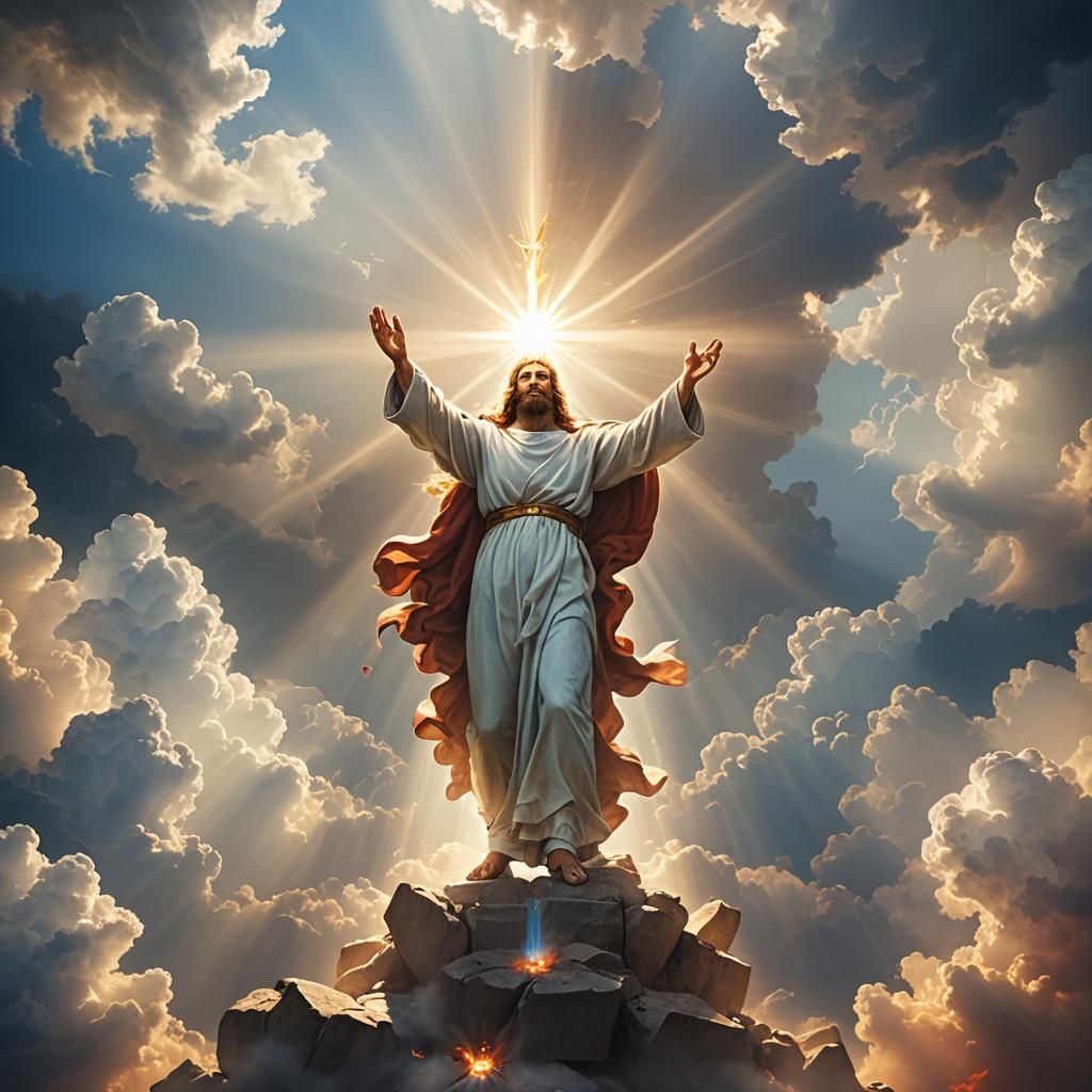 God Defeating Satan in Divine Sunlight