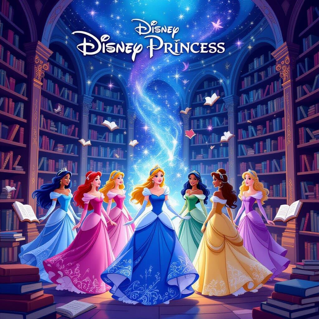 Disney Princesses Unite in Cosmic Library for Epic Quest