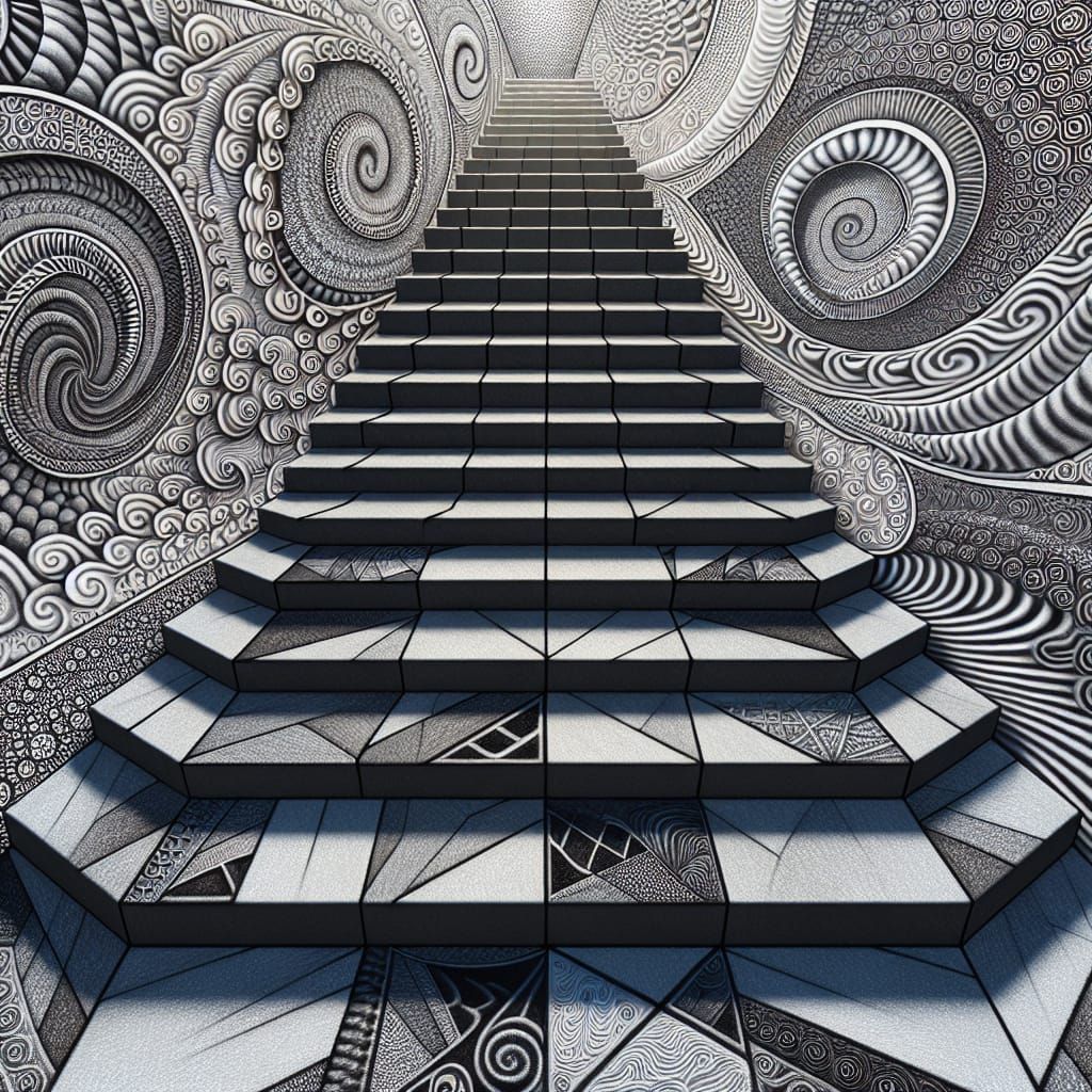 Vivid 3D Chalk Art Optical Illusion on Stairs