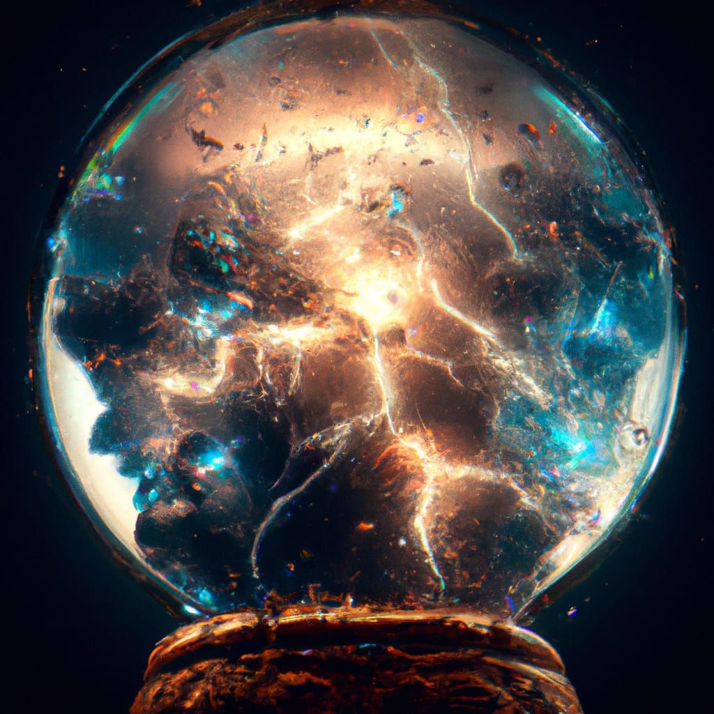 Electrifying Storm Inside Glass Orb in Hyperdetailed Cyberpu...