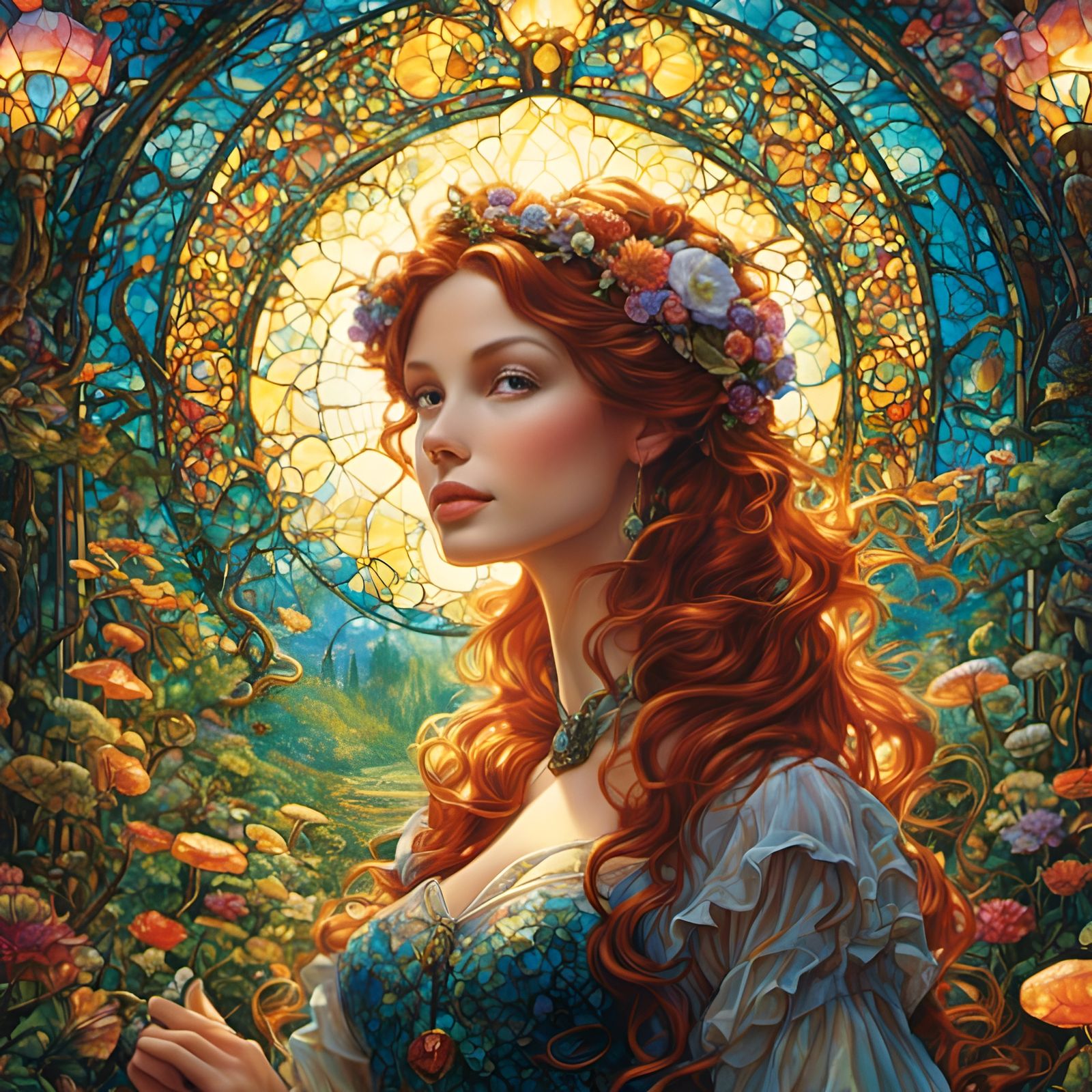 Colorful Stained Glass Window Art