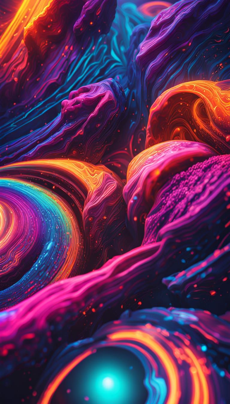 Psychedelic Crystal Black Hole Poster Art