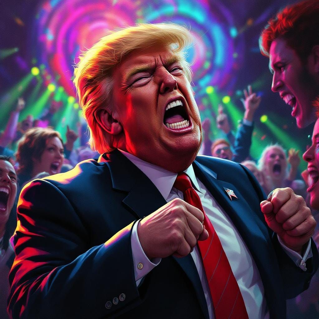 Donald Trump Gritting Teeth: Hyperrealistic Concept Art