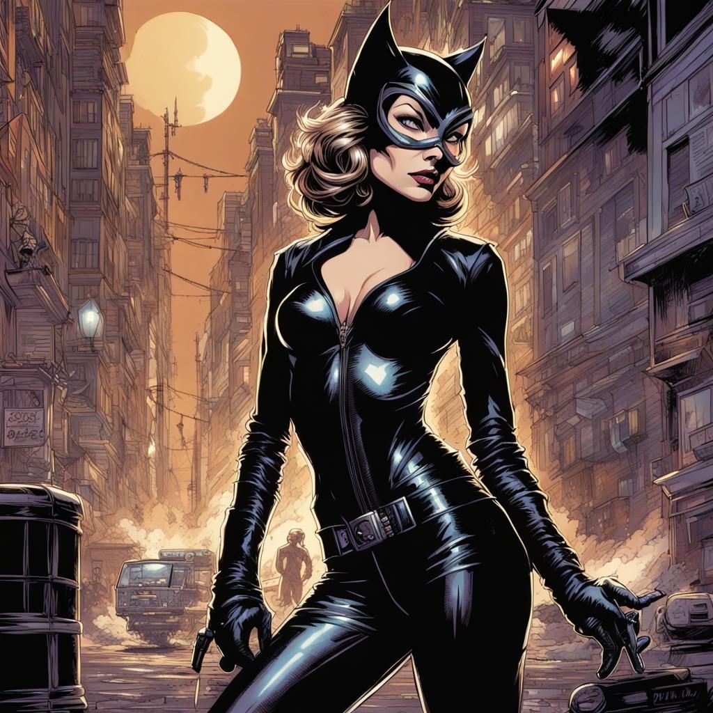 Michelle Pfeiffer as Catwoman in Comic Art Style