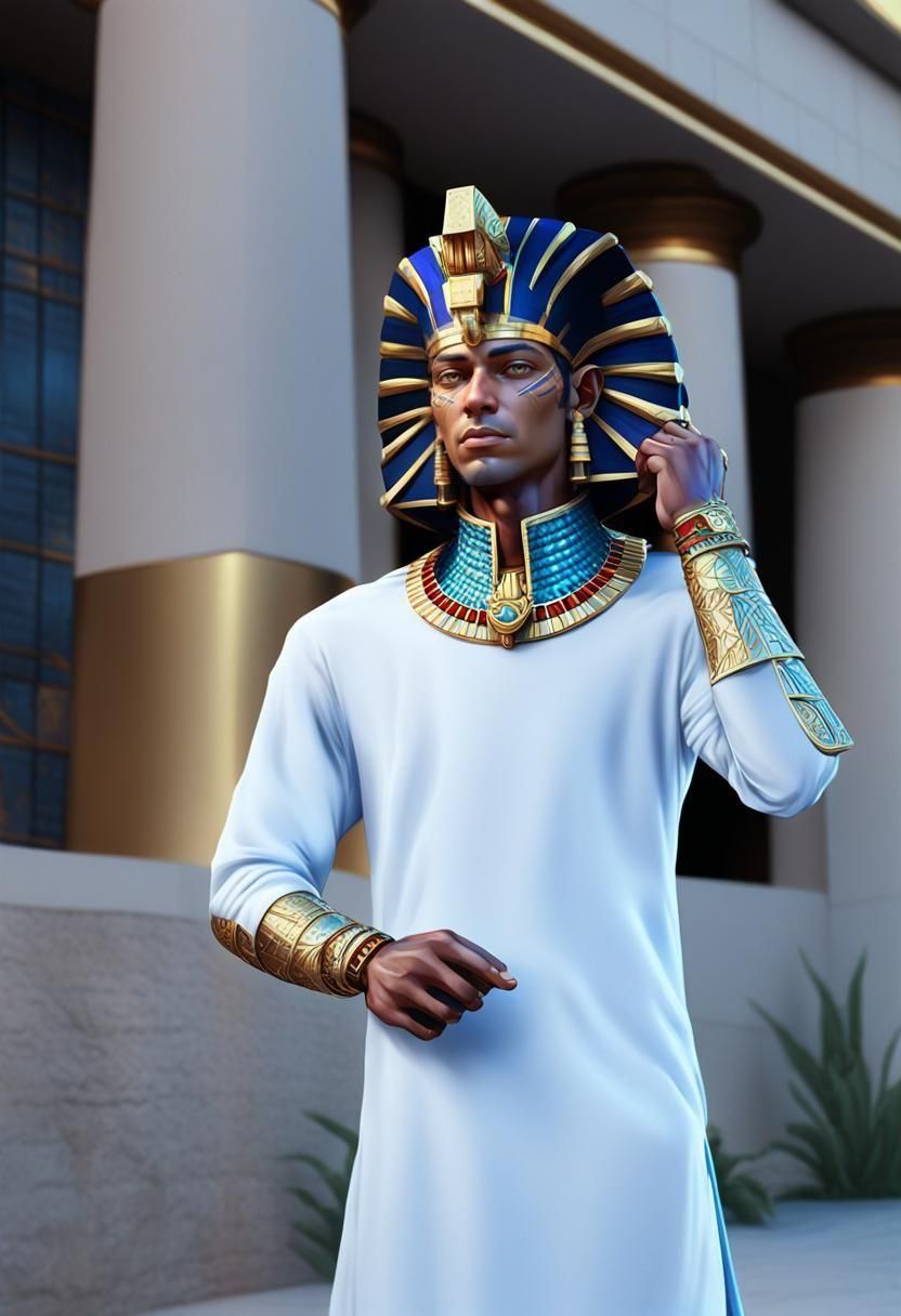 Pharaoh Portrait in Digital Art Style