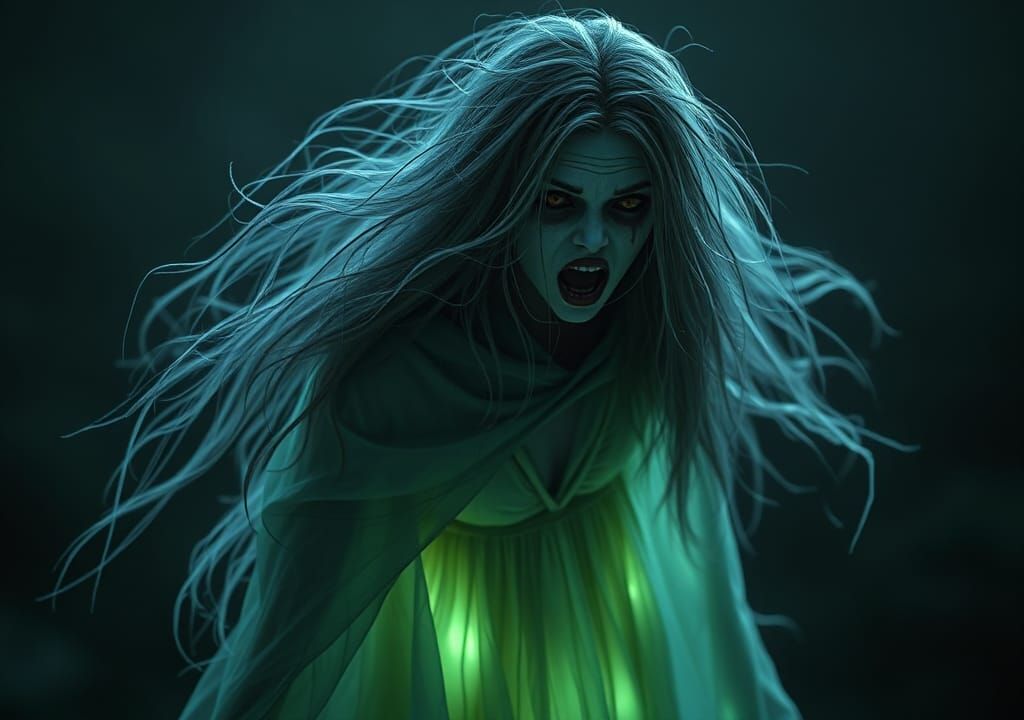 Ethereal Banshee Screaming in the Irish Countryside