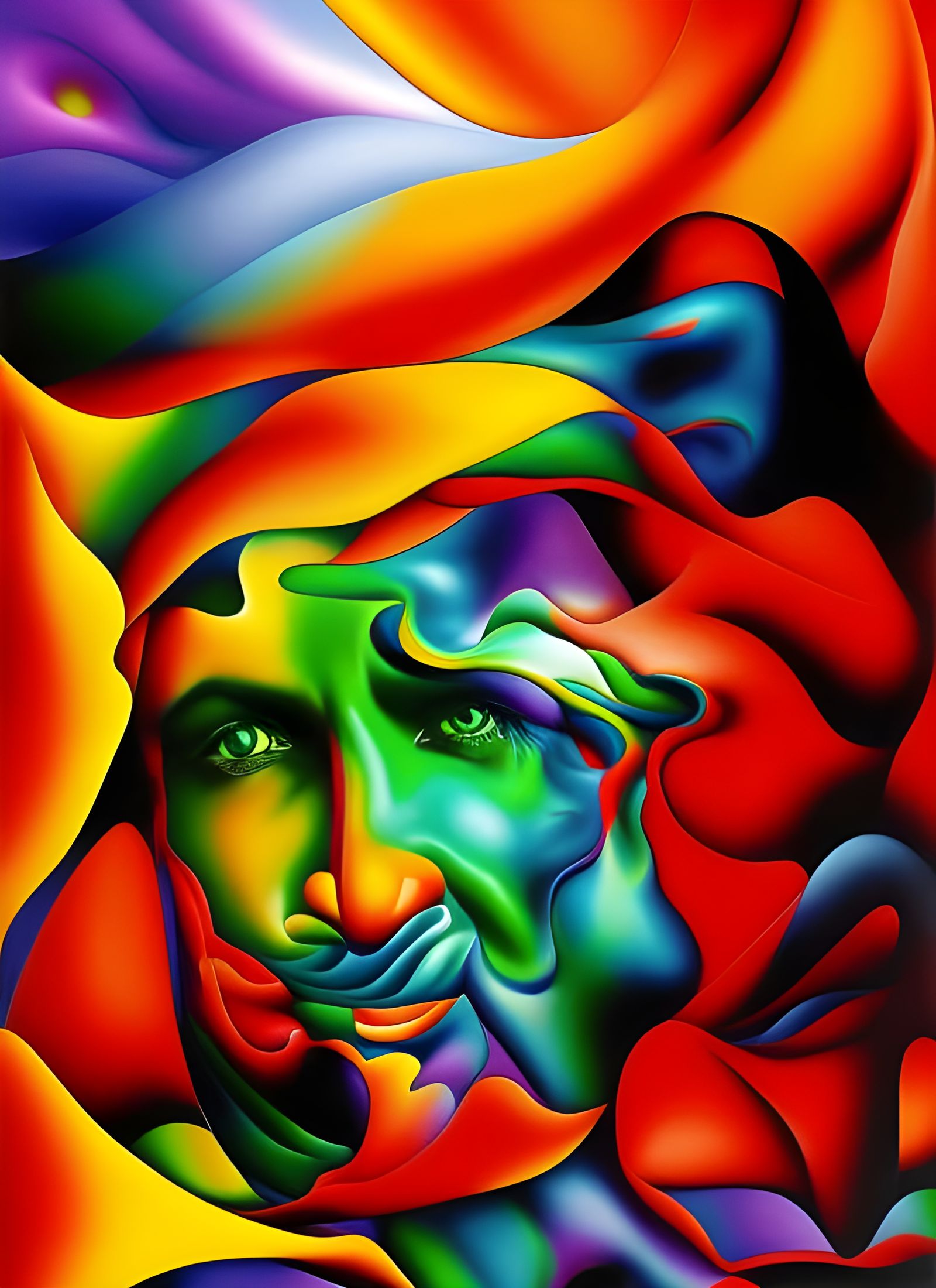 Abstract Portrait with Magical Particles and Light