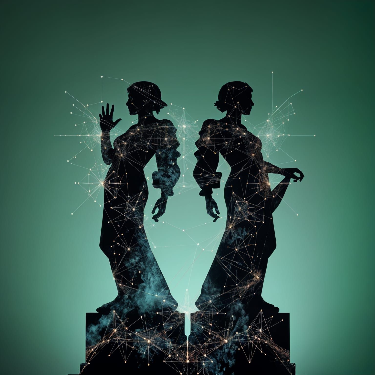 Interconnected Silhouettes in Neurographic Style