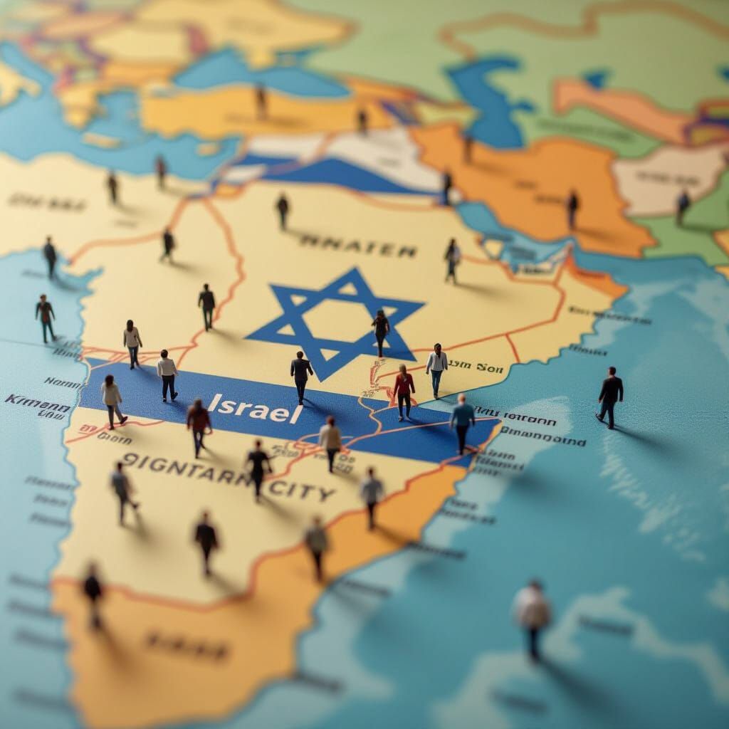 AI Art: People Crossing Borders on a World Map