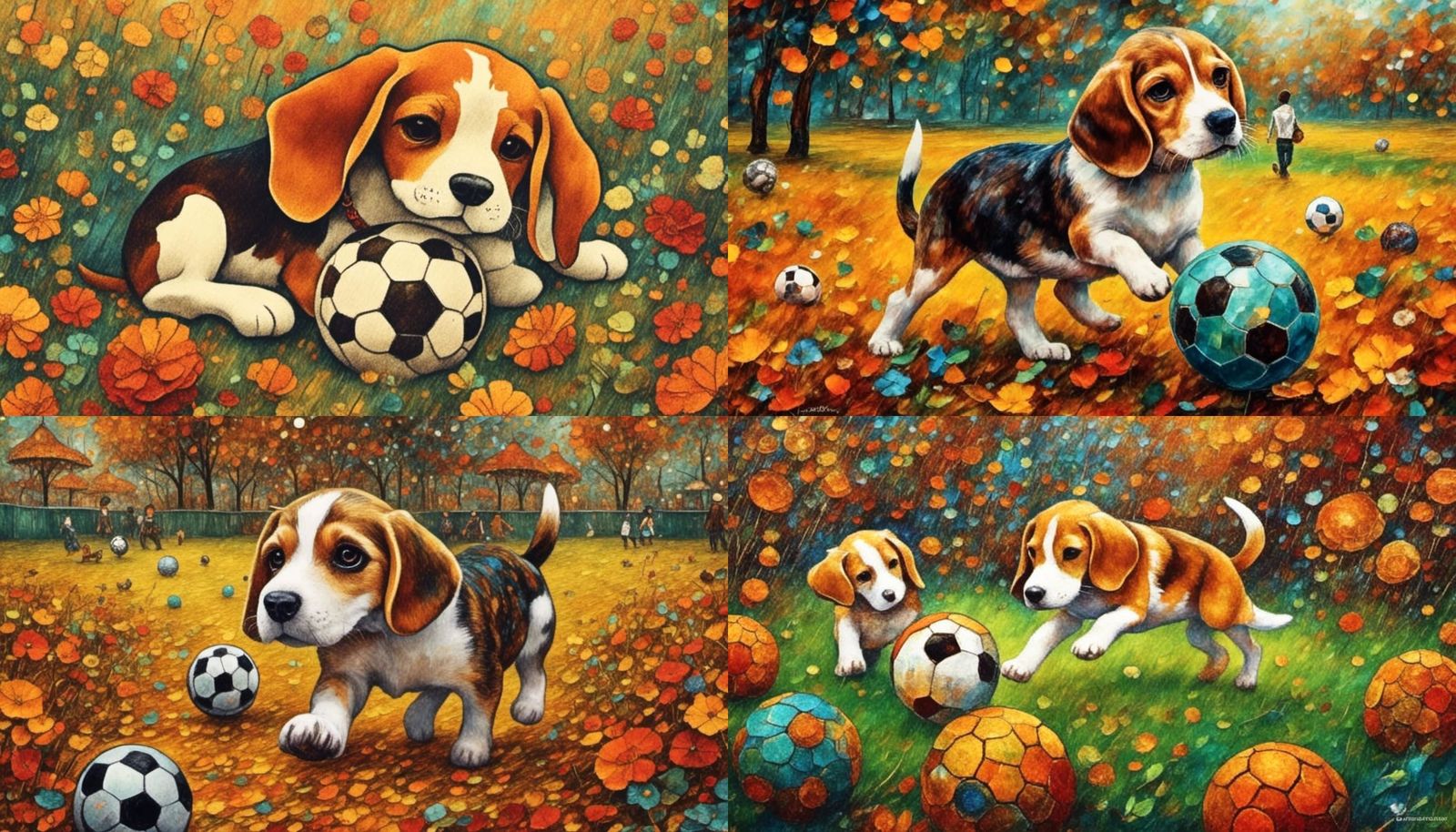 Beagle Pup Plays Soccer: Storybook Illustration