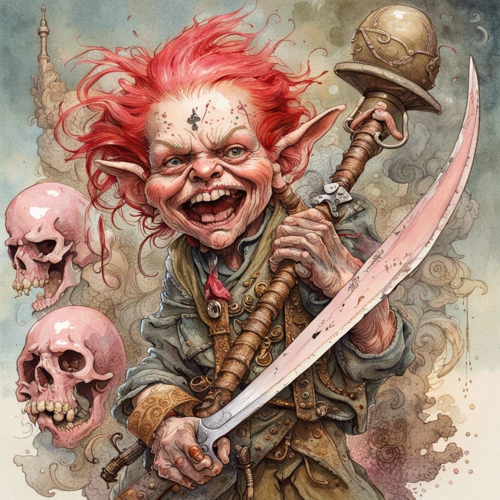 An angry female gnome