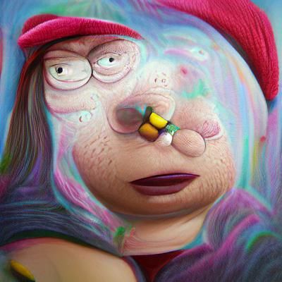Meg Griffin Portrait in Hyperrealism Style