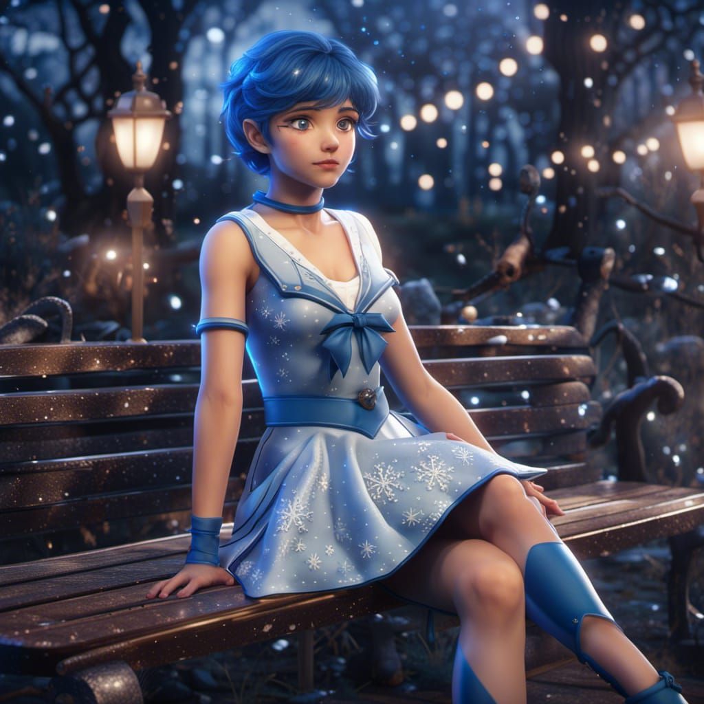 Sailor Mercury in Starry Snowflake Dress