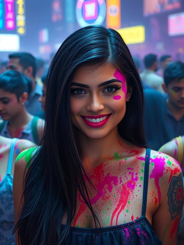 Cyberpunk Holi Celebration with Kylie Jenner