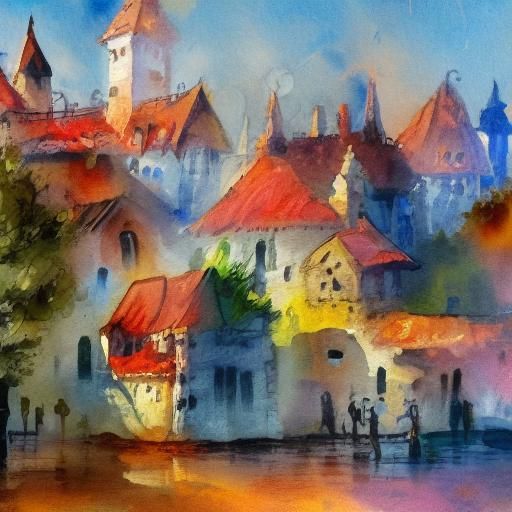 Shadows in Gouache and Watercolor Style