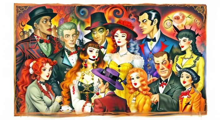 Vampires in Love: A Dark Fantasy Afrofuturist Artwork