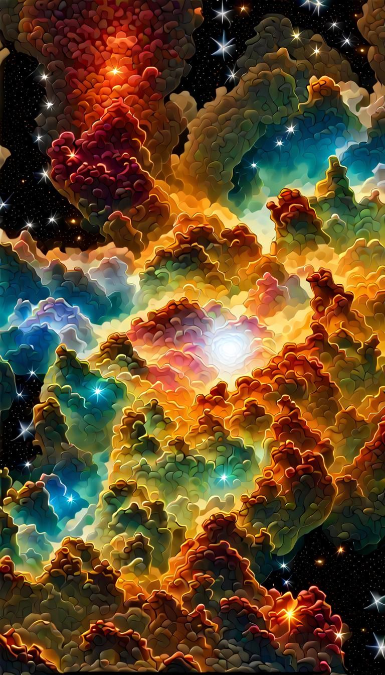 Biologically Reflective Stellar Formation: Digital Illustrat...