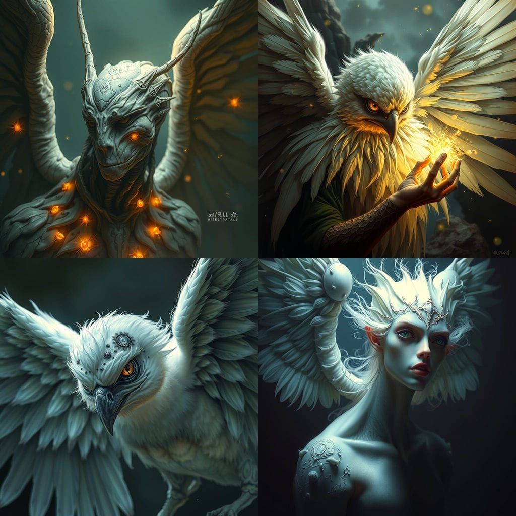 Detailed Angel in Fantasy Dark Art Style