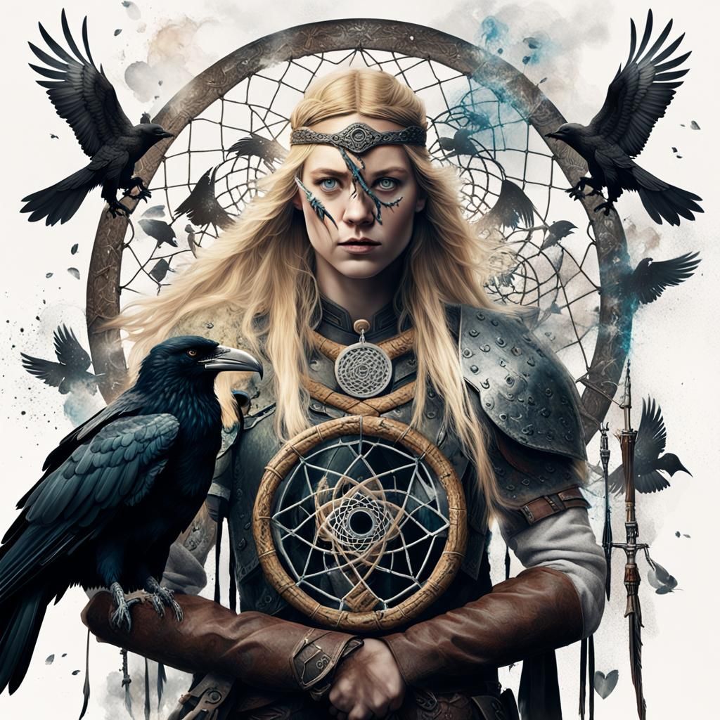 Valkyrie Double Exposure with Burning Dreamcatcher