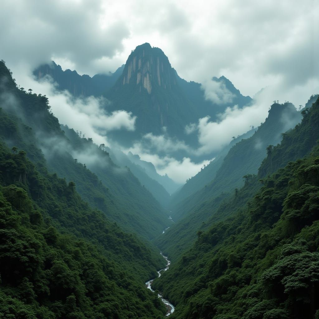 Misty Tepui Mountains, Venezuela, Atmospheric Lighting