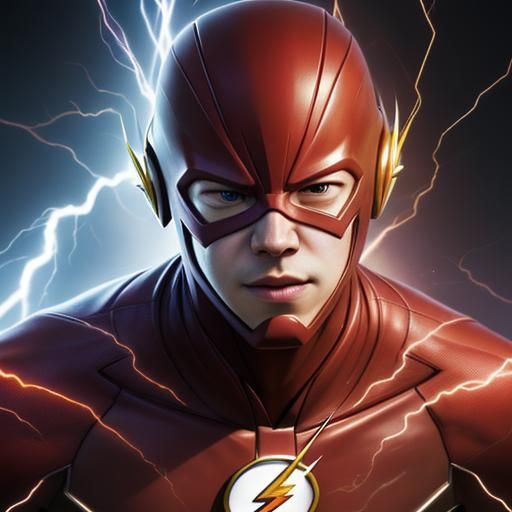 Hyperrealistic Flash in Splash Art Style