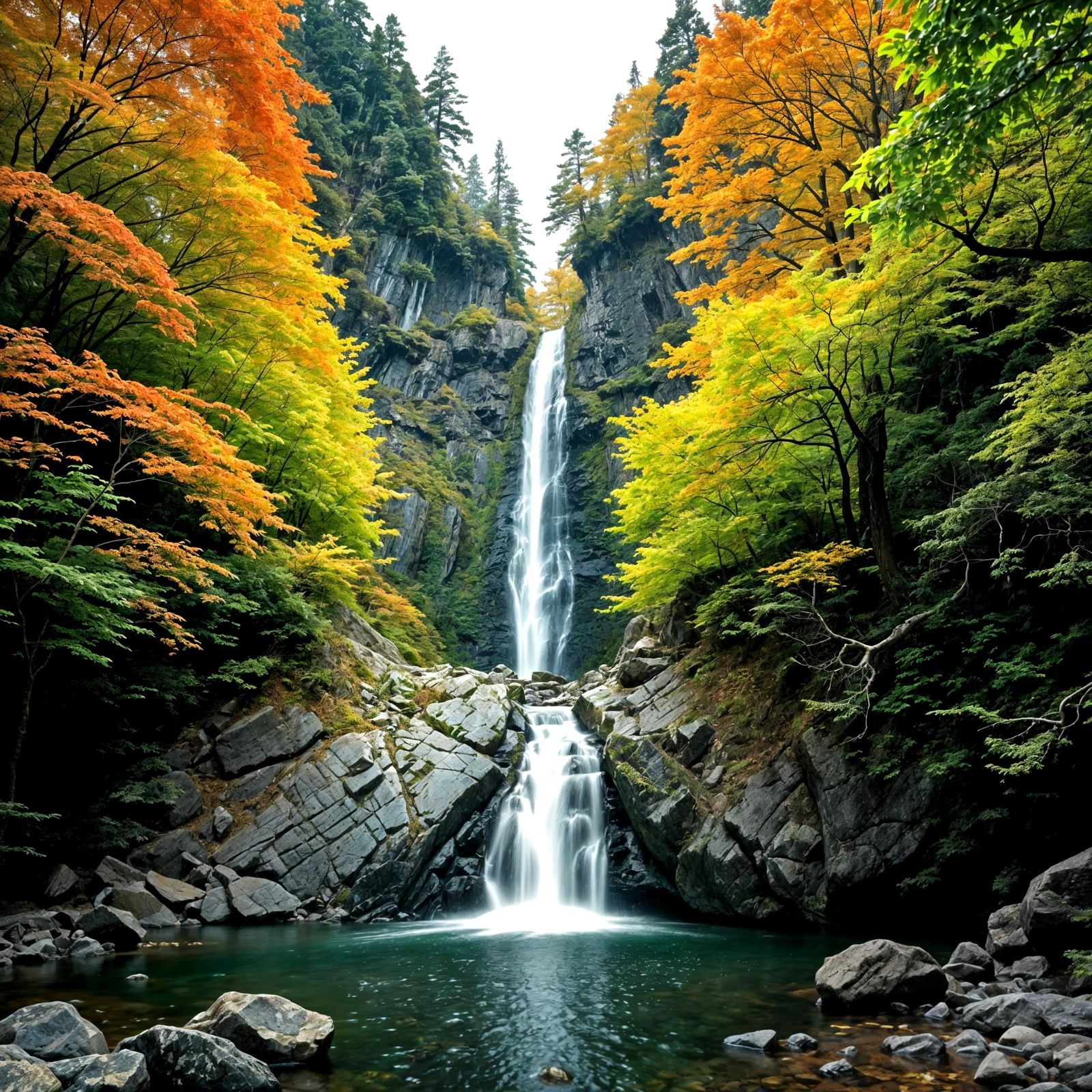 Majestic Kegon Waterfall at Mount Nantai