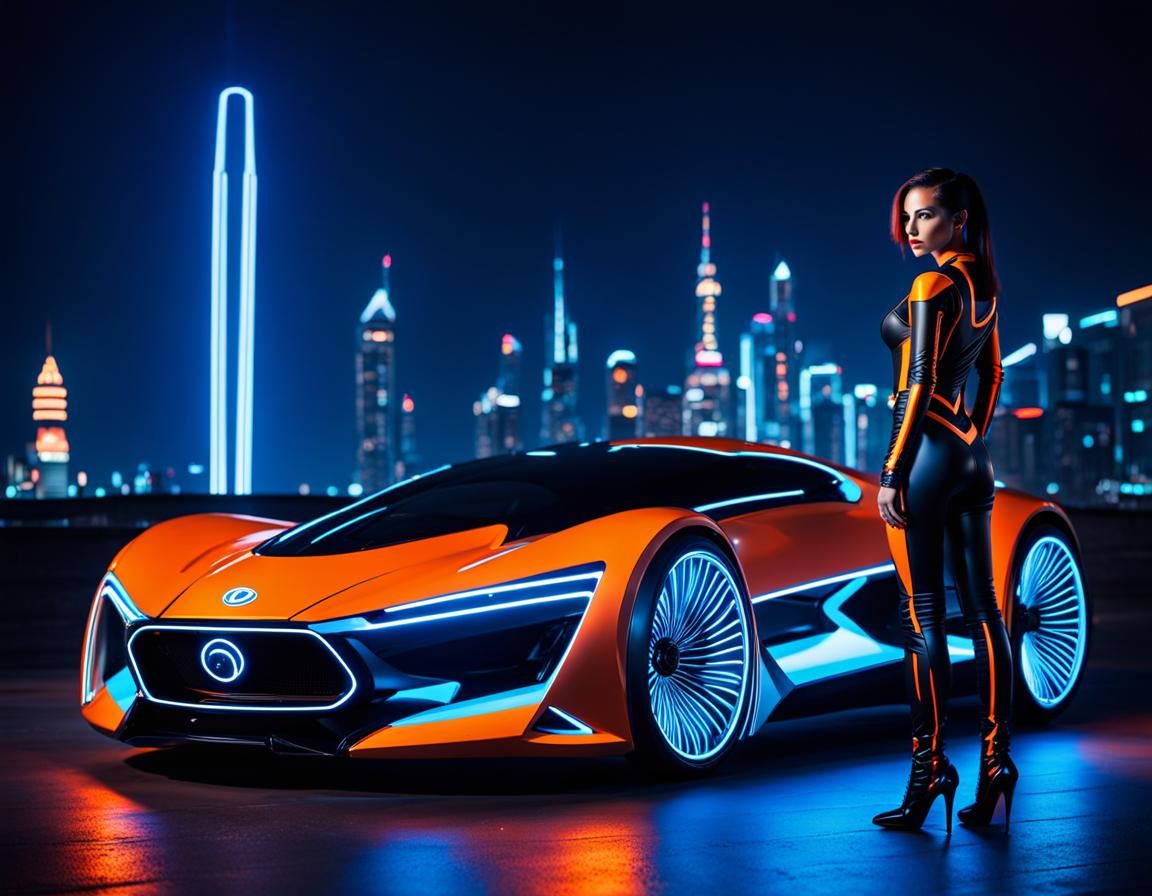 tron lady and her car 3