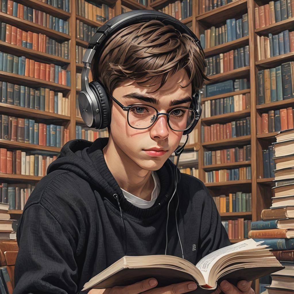 I wonder what he is listening to?