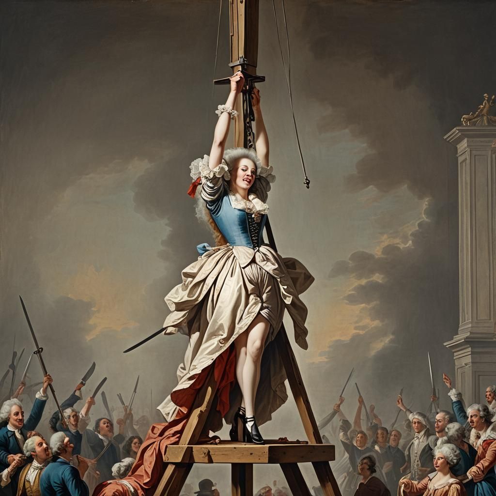 Marie Antoinette's Beheading in Rococo Style