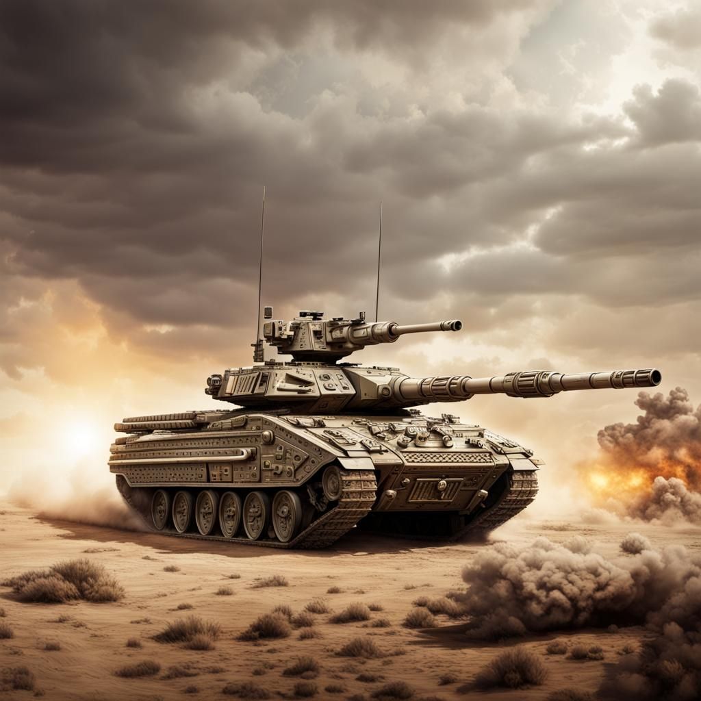 Futuristic Aztec Main Battle Tank in the Information Age