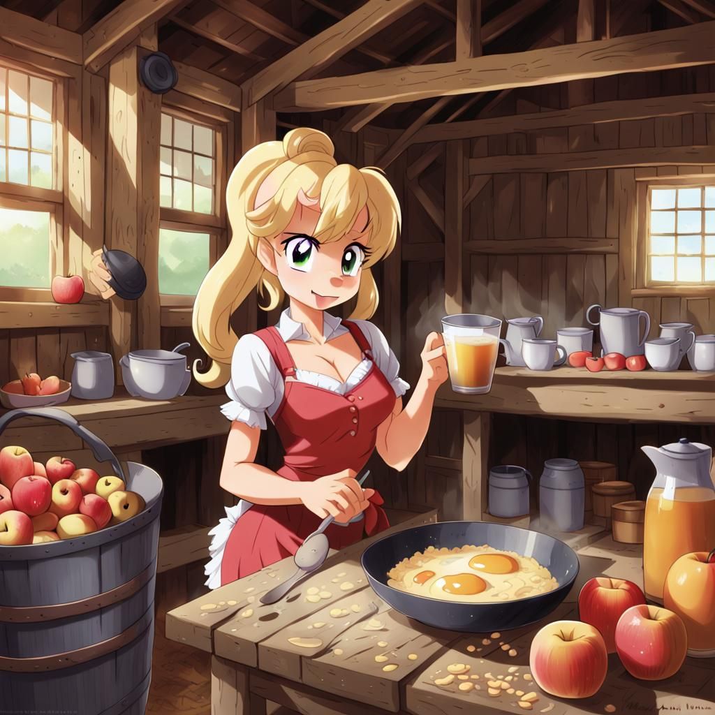 Applejack's Anime Breakfast in the Barn