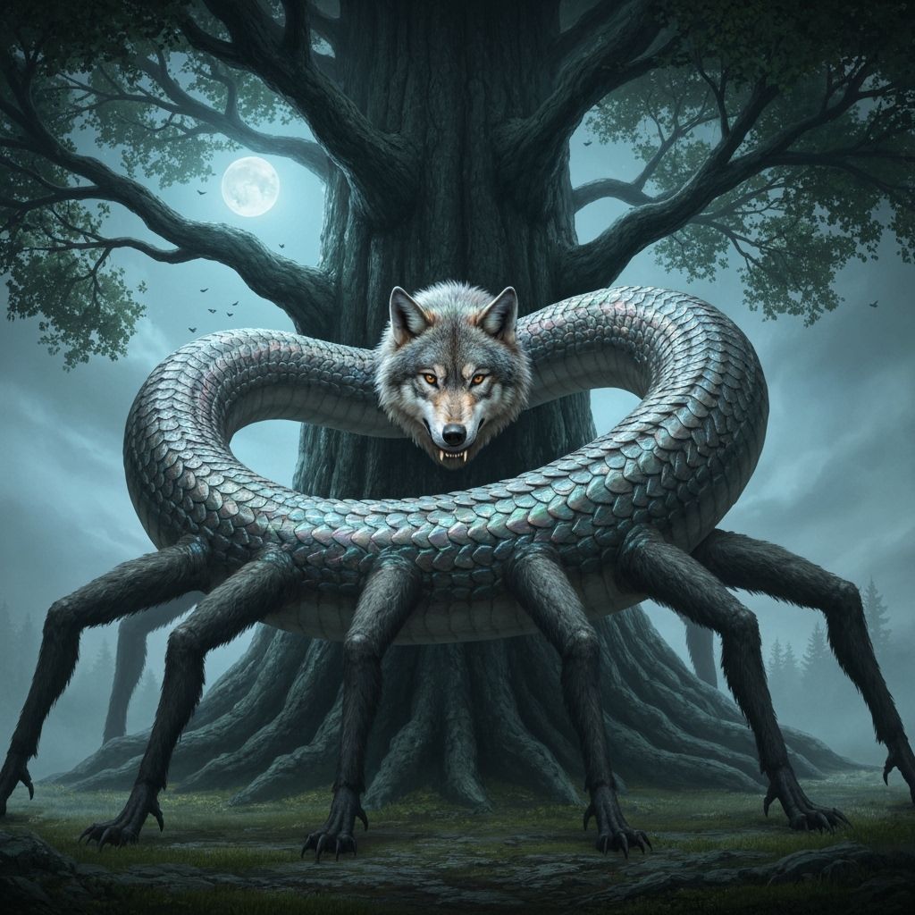 Nordic Fusion: Serpent, Wolf, and Eight-Legged Steed