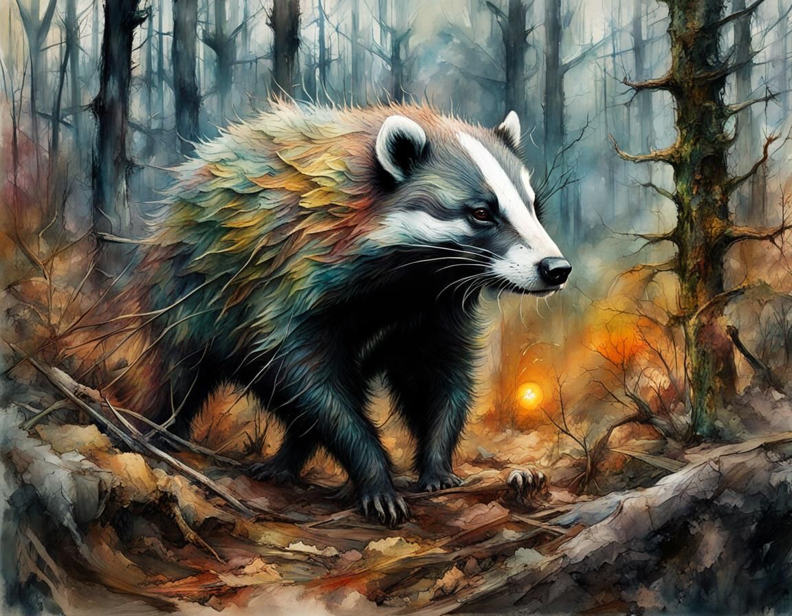 Macabre Body Horror Monster in Wasted Landscape