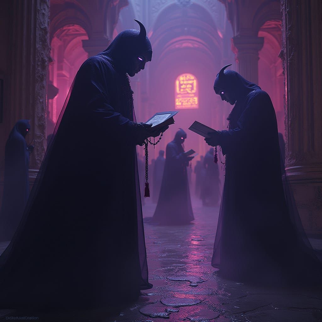 Mysterious Auditors in Dark Fantasy Concept Art