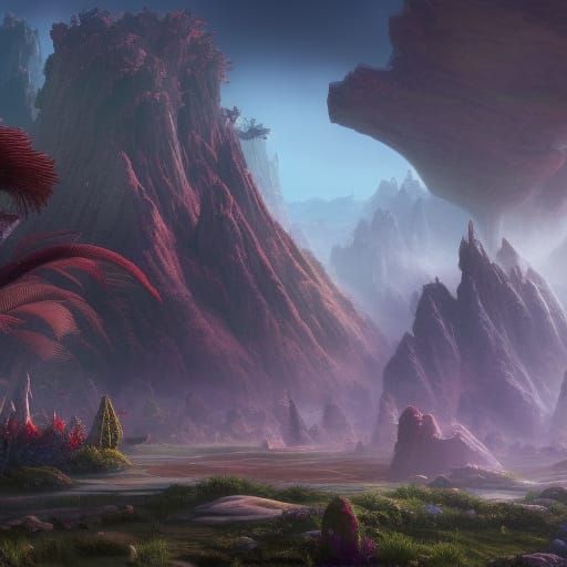 Miniature People in a Fantastical Biome