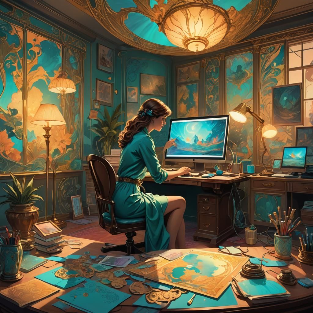 Designer Presents Palette in Art Nouveau Style