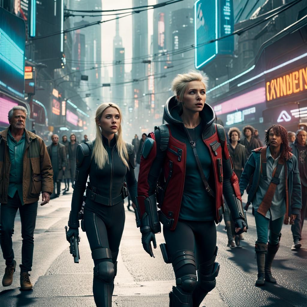 Futuristic Cyberpunk City Street Scene in 8K