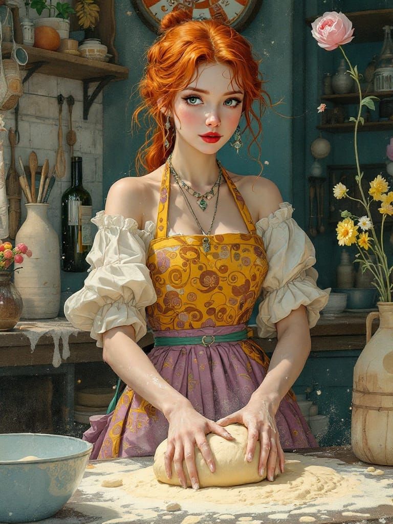 Renaissance Baker in Ethereal Pop Art Style