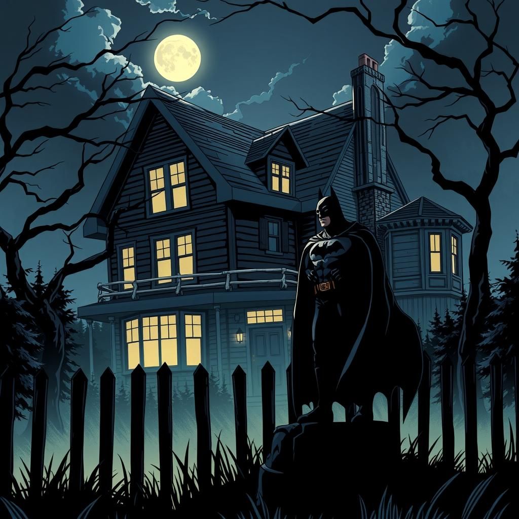 Batman in Superflat Comic Book Style