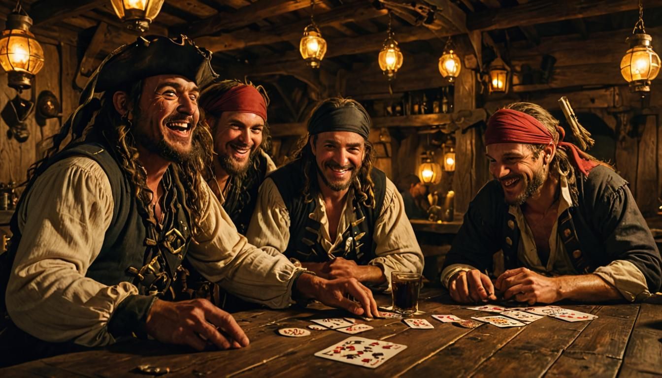 Pirate Tavern Scene on Tortuga Island