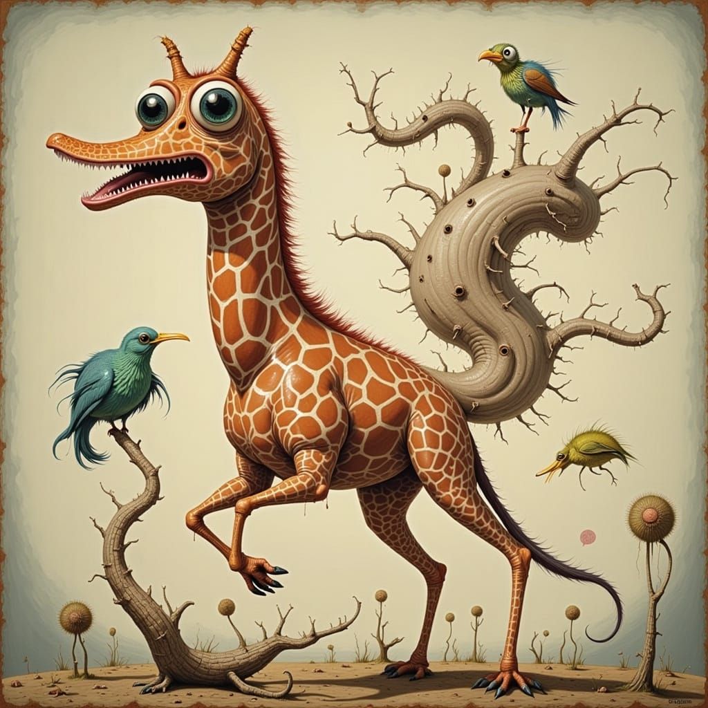 Surreal Giraffe Monster