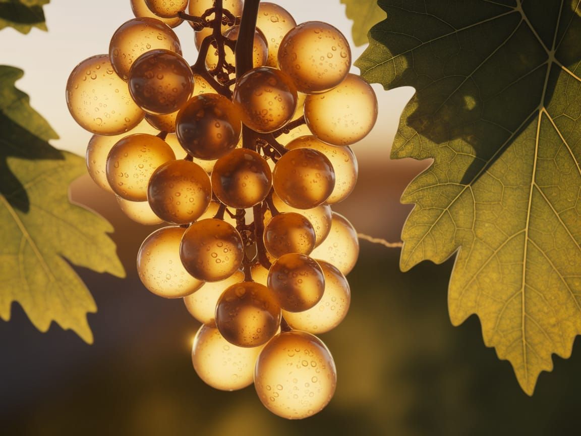 Golden Grapes Bask in Warm Light
