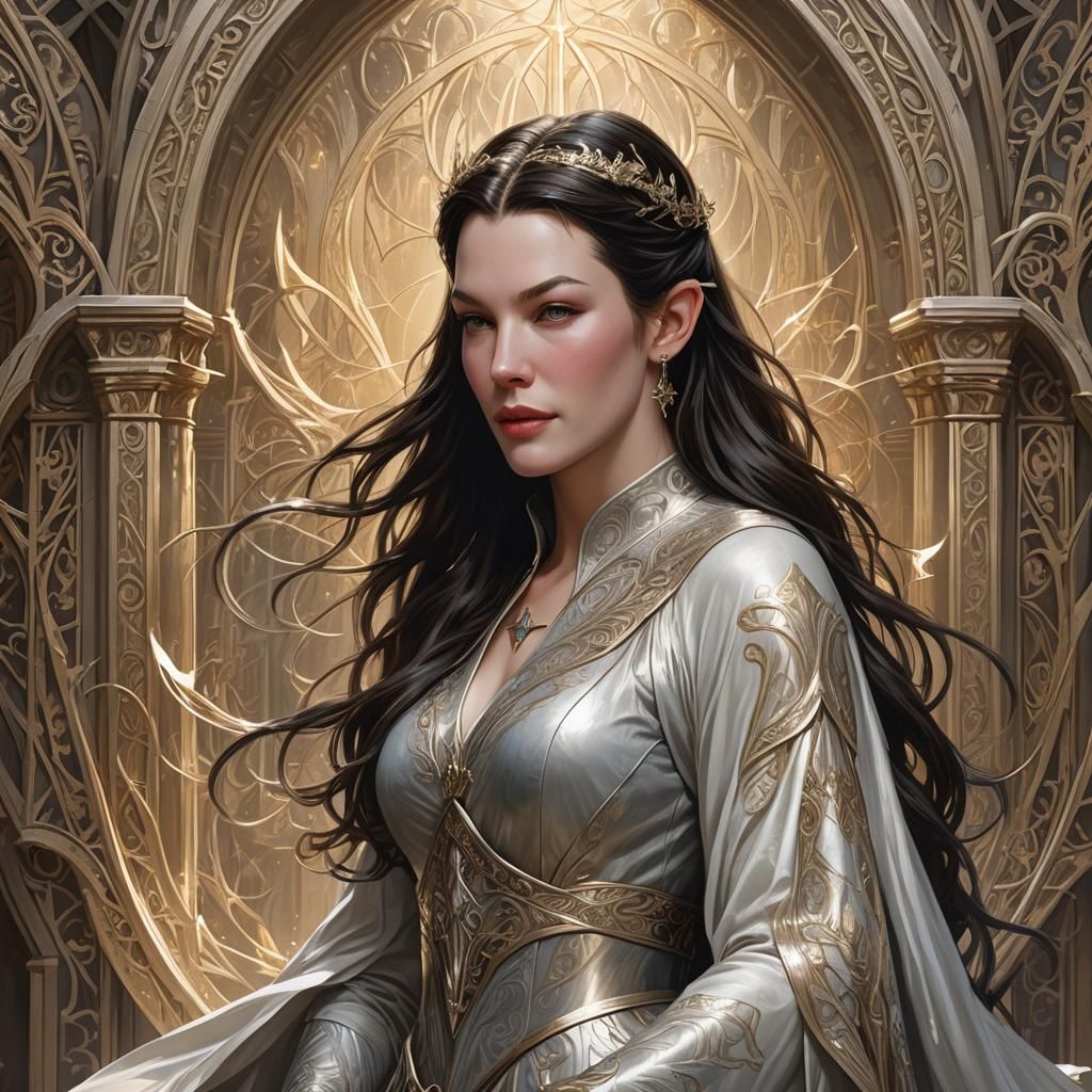 Arwen Evenstar Portrait in Art Nouveau Style